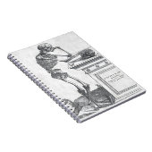 Skelet met schedelnotebook notitieboek (Rechterzijde)