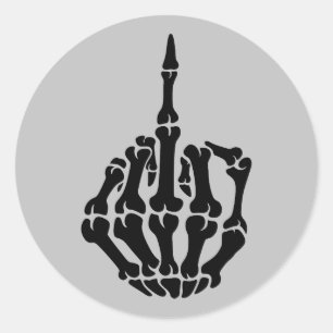 Skelet Middelvinger Halloween Sticker
