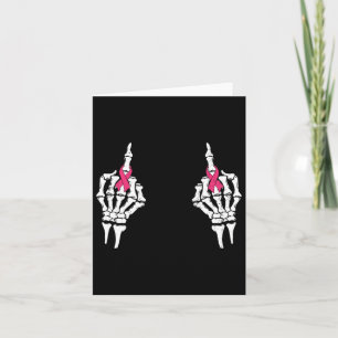 Skelet Middenvinger Roze Lint Borstkanker H Kaart