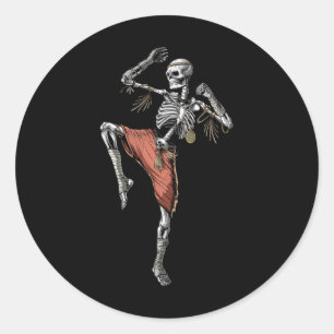 Skelet Muay Thai Boksen Karate Kickboksen Martial Ronde Sticker