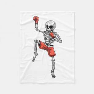 Skelet Muay Thai Halloween Kickboksen MMA Fighte Fleece Deken