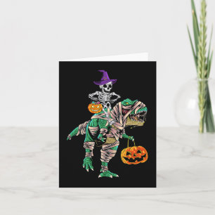 Skelet Mummy Dinosaurus T Rex Halloween Voor Jonge Kaart