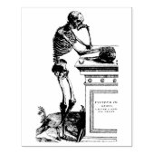 Skelet op begraafplaats met schedel Rubber Kunstst Rubberstempel (Afrduk)