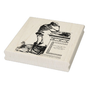 Skelet op begraafplaats met schedel Rubber Kunstst Rubberstempel