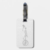 Skelet op de Unicycle Bagagelabel (Achterkant verticaal)