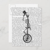 Skelet op de Unicycle Briefkaart (Voorkant / Achterkant)