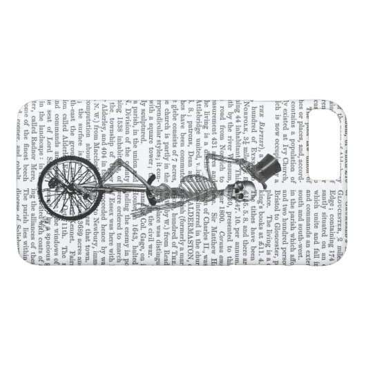 Skelet op de Unicycle Case-Mate iPhone Case (Achterkant (Horizontaal))