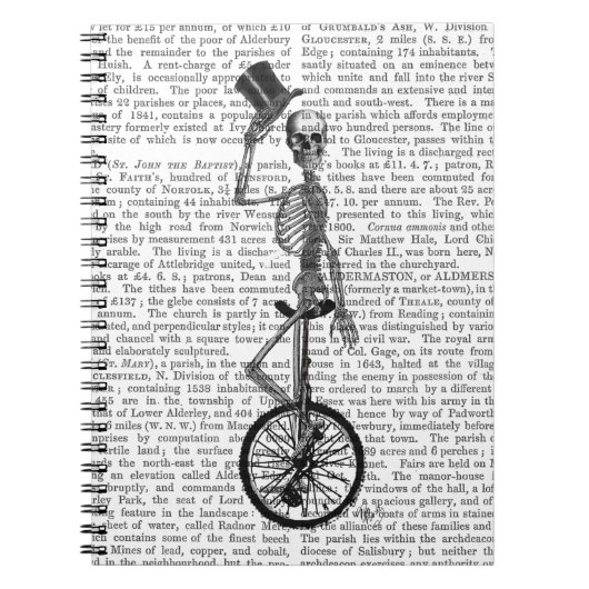 Skelet op de Unicycle Notitieboek (Voorkant)