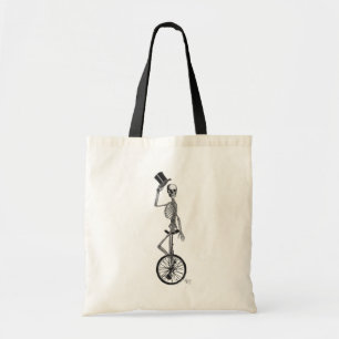 Skelet op de Unicycle Tote Bag