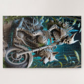 Skelet op een helikopter gemonteerd met een wolf h legpuzzel (Horizontaal)