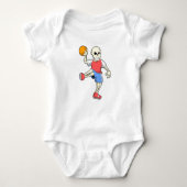 Skelet op Handbalspeler met handbal Romper (Voorkant)