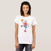 Skelet op Handbalspeler met handbal T-shirt (Voorkant volledig)