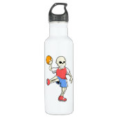 Skelet op Handbalspeler met handbal Waterfles (Voorkant)