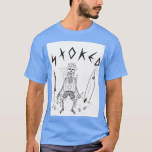 Skelet op het strand t-shirt