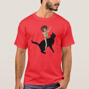 Skelet op kat T-shirt
