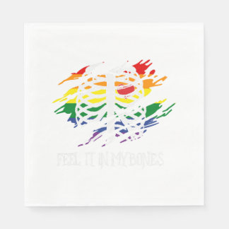 Skelet op Rainbow Flag kleuren achtergrond Servet