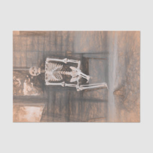Skelet Oude Antieke Sepia Schets Kunst Tissuepapier