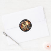 Skelet Paar Bruiloft Ronde Sticker (Envelop)