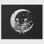 Skelet Paar Maan Gitaar Cadeaupapier (Vlak)