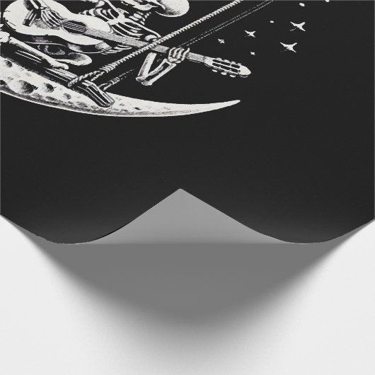 Skelet Paar Maan Gitaar Cadeaupapier (Hoek)