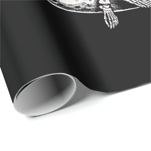 Skelet Paar Maan Gitaar Cadeaupapier (Rol Hoek)