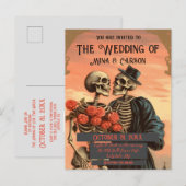  Skelet Paar QRC Briefkaart Bruiloft (Voorkant / Achterkant)