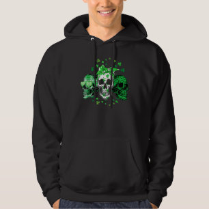 Skelet Patrick's Day Green Day Skull Irish Shamr Hoodie