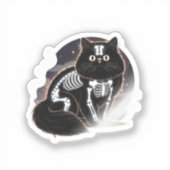 Skelet Perzisch - Halloween Skelet Perzische kat Sticker (Voorkant)