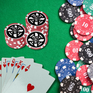 Skelet Piloot Vliegtuig Propeller Luchtvaart Gotis Poker Chips