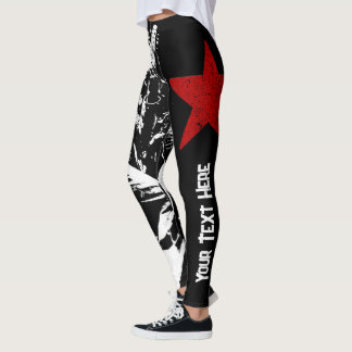 Skelet Punk Rock Custom Text Street Art Leggings
