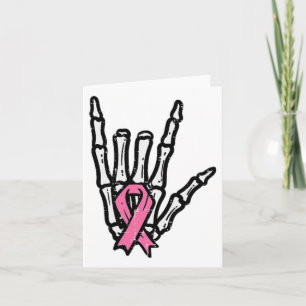 Skelet Punk Rock Rocker Roze Borstkanker Aware Kaart