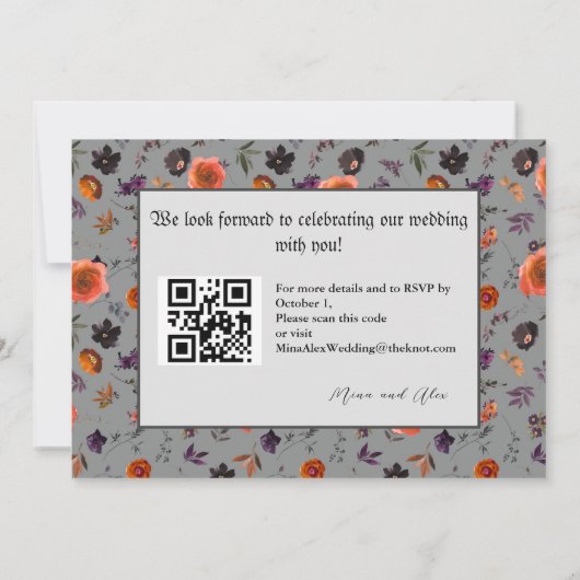 Skelet QRC Bruiloft Uitnodiging (Achterkant)