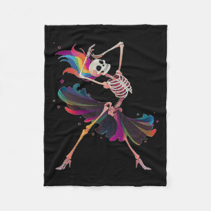 Skelet Regenboog Ballerina Halloween Fleece Deken