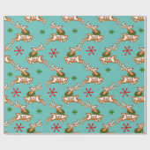 Skelet Rendier Gingerbread man Cadeaupapier (Vlak)