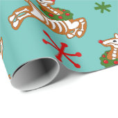 Skelet Rendier Gingerbread man Cadeaupapier (Rol Hoek)