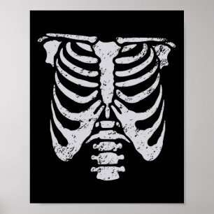 Skelet Rib Cage Flower Easy Halloween Kostuum Poster