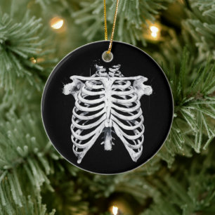 Skelet Ribbenkast Halloween Kostuum Keramisch Ornament