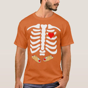 Skelet Ribs Junk Food Belly Cannoli Grappig T-shirt
