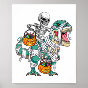 Skelet Rijden Dinosaurus T Rex Fun Kinder Jongens  Poster