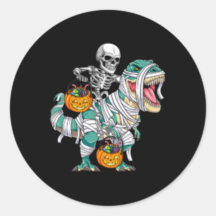 Skelet Rijden Dinosaurus T Rex Fun Kinder Jongens Ronde Sticker