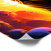 Skelet Rijden door de vuurgrot Poster (Hoek)