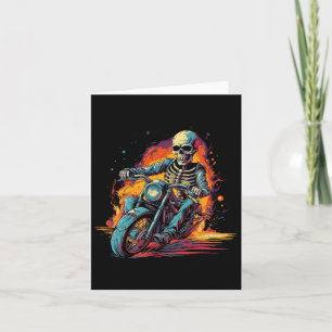 Skelet Rijden Motorfiets Halloween Kostuum Biker Kaart