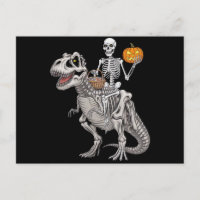 Skelet rijdend op mummie dinosaurus T rex Hallowee