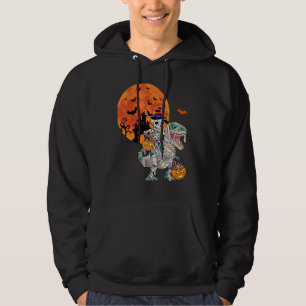 Skelet rijdende mummie dinosaurus rex Halloween po Hoodie
