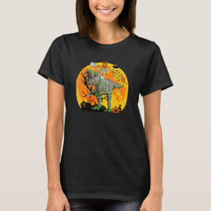 Skelet rijdende mummie dinosaurus rex voor jongens t-shirt