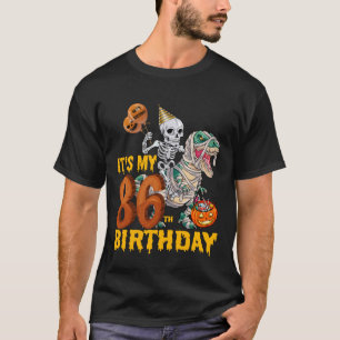 Skelet rijdende mummie dinosaurus T rex Grappig 86 T-shirt