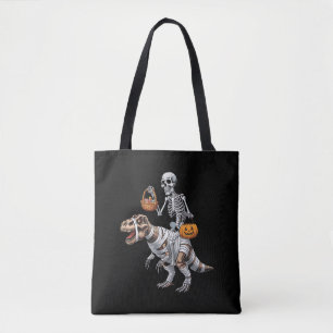 Skelet rijdende mummie dinosaurus T rex Halloween  Draagtas