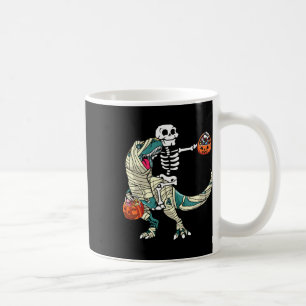 Skelet rijdende mummie dinosaurus T Rex Halloween Koffiemok