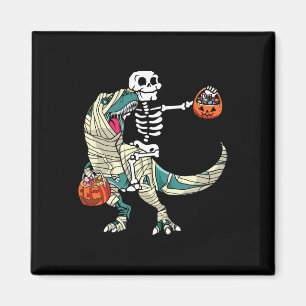 Skelet rijdende mummie dinosaurus T Rex Halloween  Magneet
