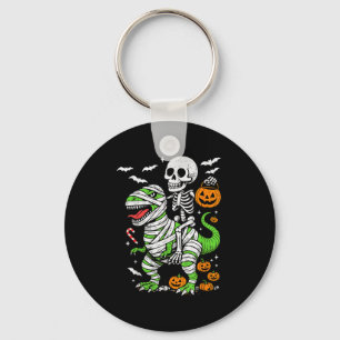 Skelet rijdende mummie dinosaurus T Rex Halloween Sleutelhanger